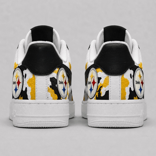 Pittsburgh Steelers Custom Name Camo Fan Sneakers