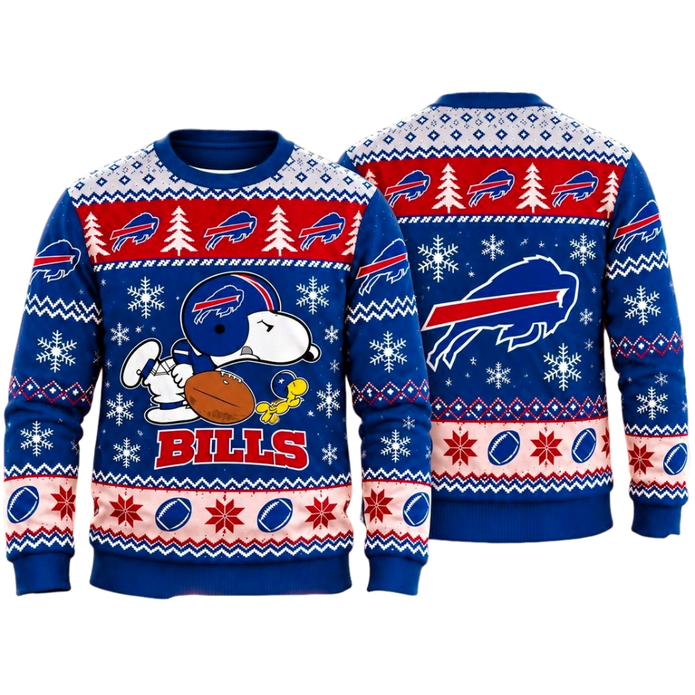 Buffalo Bills Snoopy Christmas Ugly Sweater