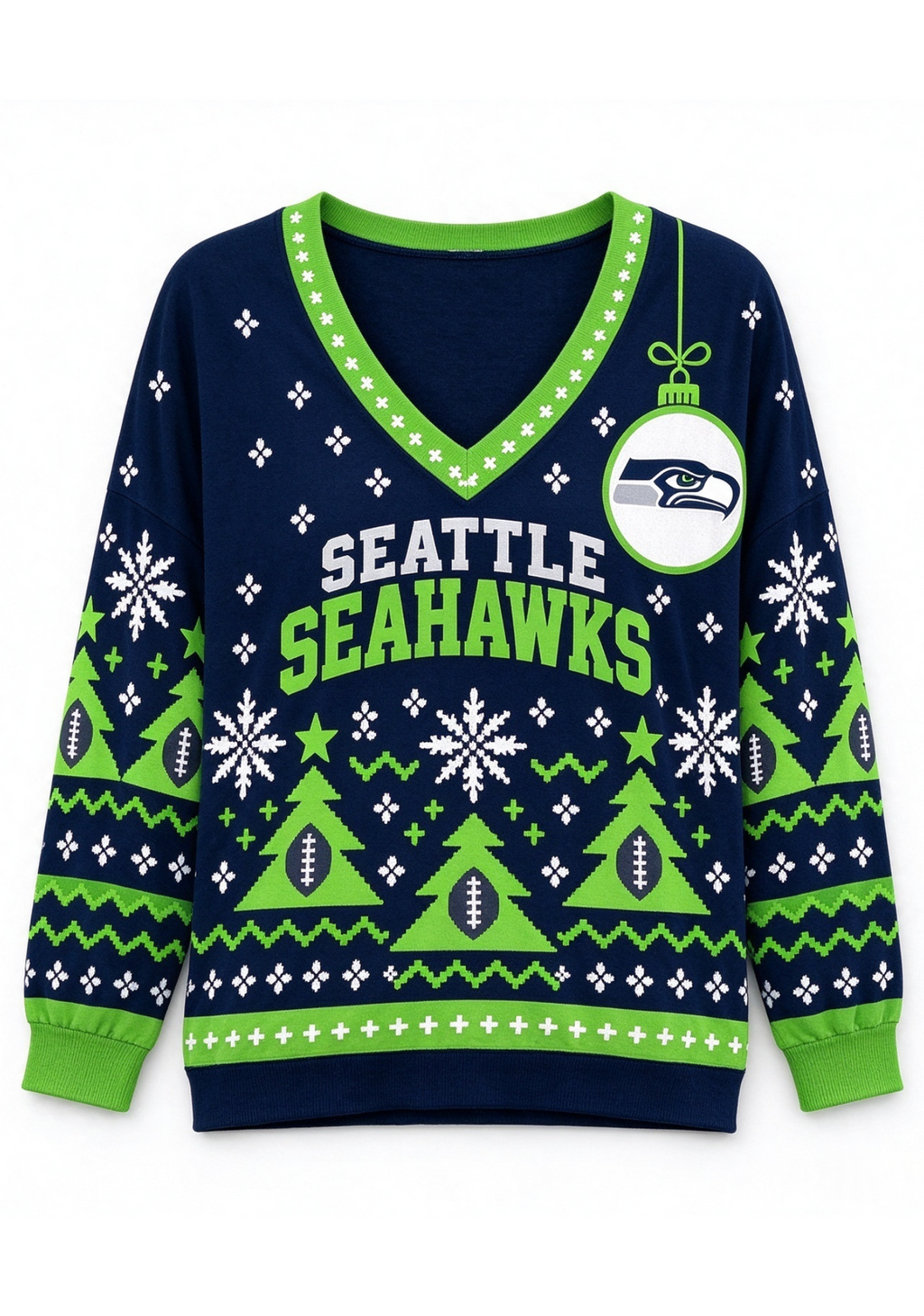 Women’s Seattle Seahawk Ugly NFL Christmas Sweatshirt