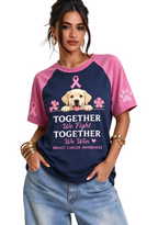 Women's Breast Cancer Awareness Raglan Short Sleeve T-Shirt
