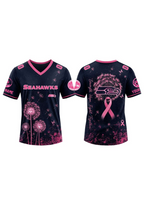 Seattle Seahawks Breast Cancer Awareness Dandelion V-Neck T-Shirt