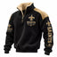 New Orleans Saints Black Sherpa Lined Stand Collar Quarter Zip Pullover Sweatshirt