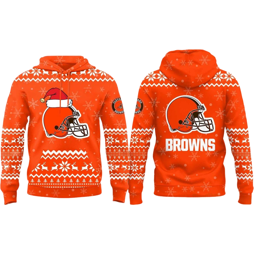 Cleveland Browns Christmas Ugly Sweater Pattern Hoodie