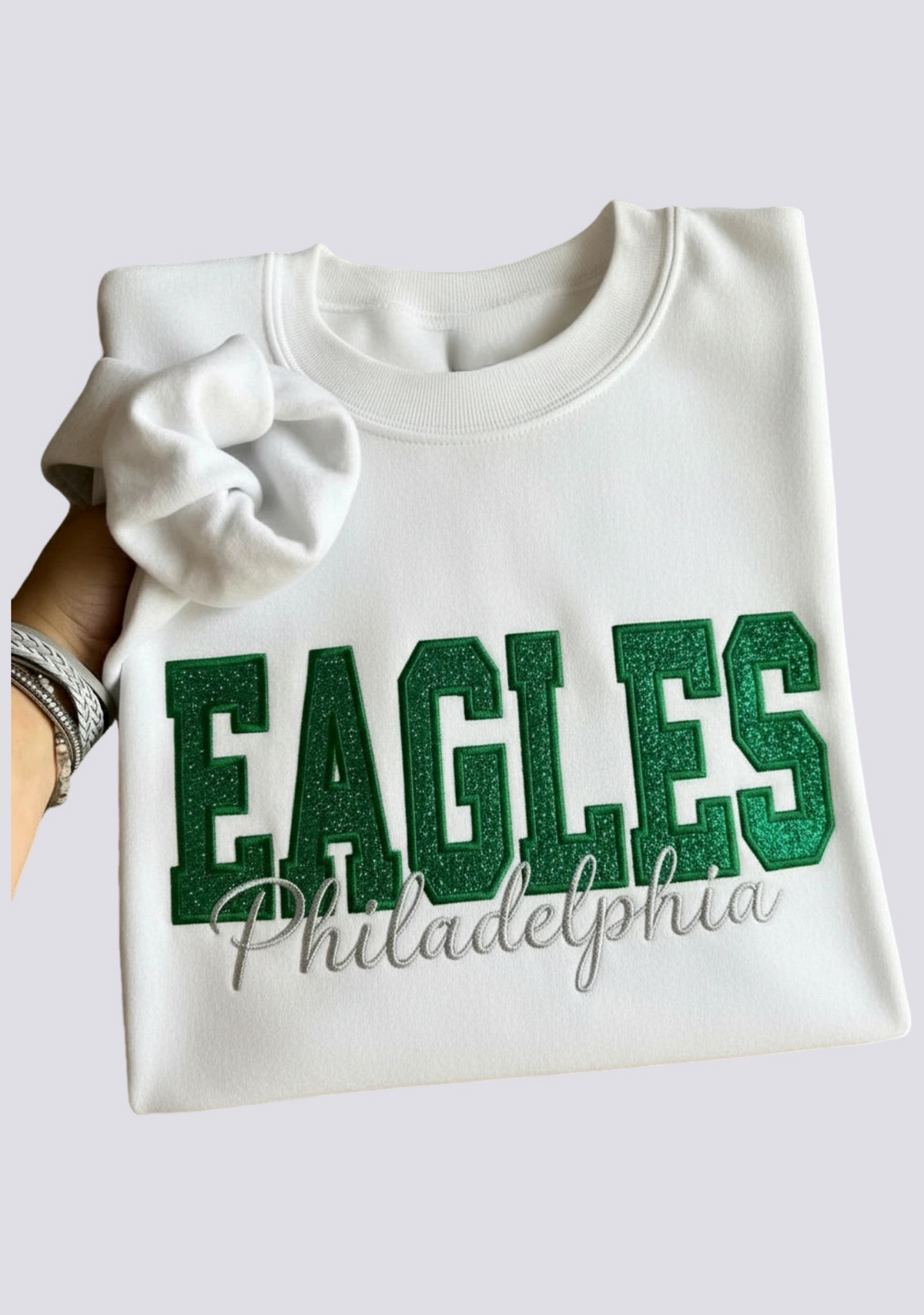 Women's Philadelphia Eagles Embroidered Crewneck Sweatshirt