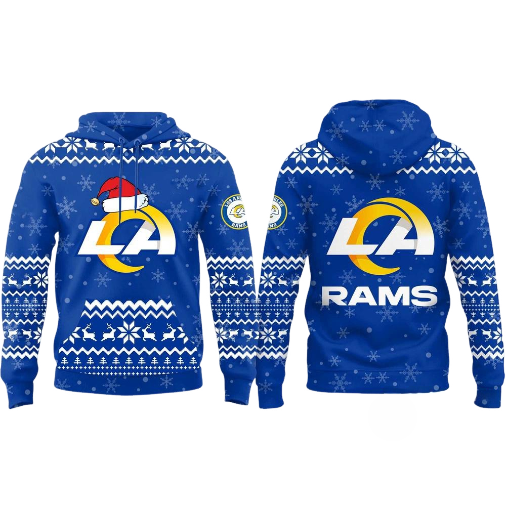 Los Angeles Rams Christmas Ugly Sweater Pattern Hoodie