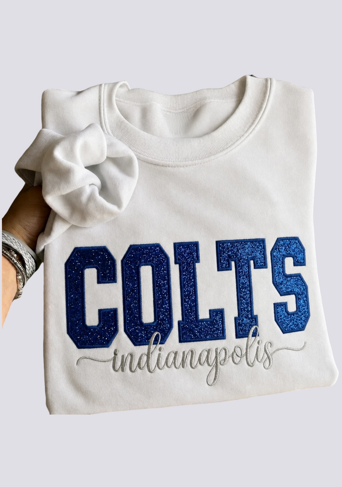 Women's Indianapolis Colts Embroidered Crewneck Sweatshirt