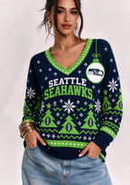 Women’s Seattle Seahawk Ugly NFL Christmas Sweatshirt