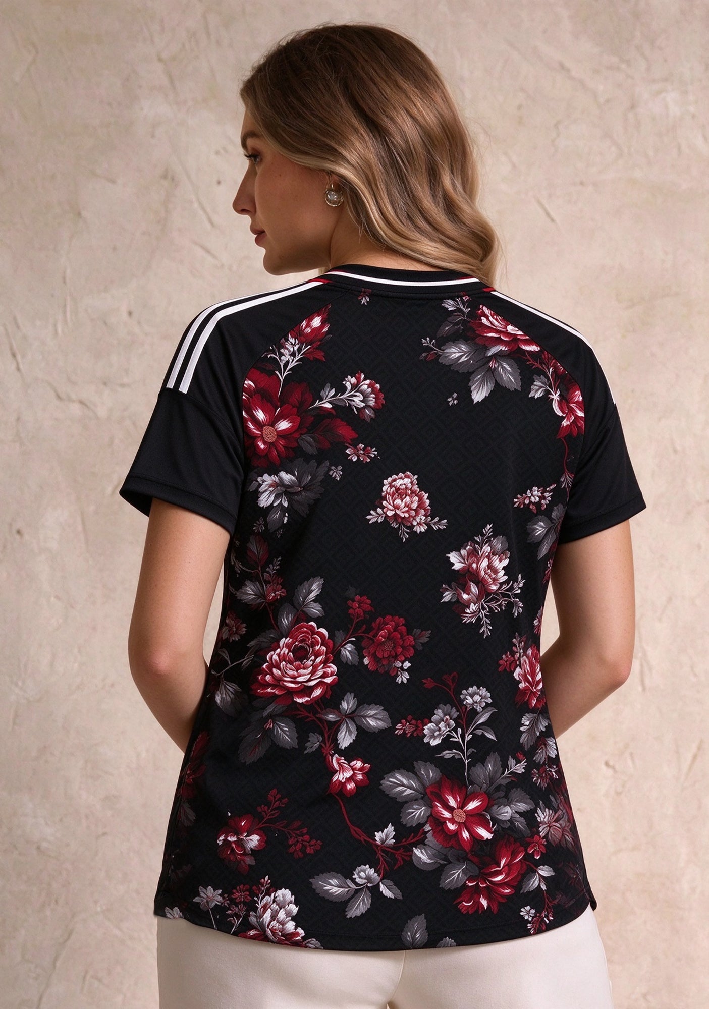 Women's Atlanta Falcons Floral V-Neck T Shirt Secondary image