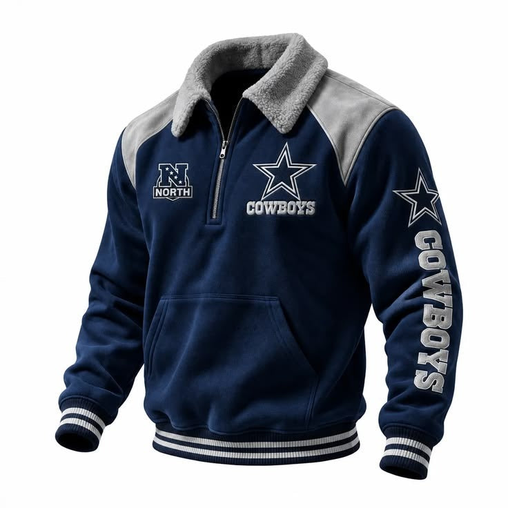 Dallas Cowboys Sherpa Collar 1/4 Zip Fleece Pullover NFL Fan Jacket Main image