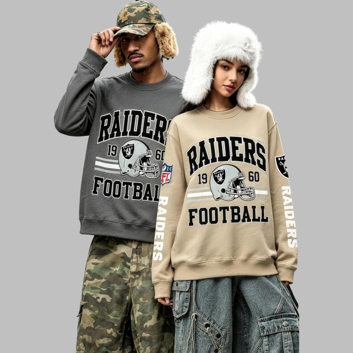 Las Vegas Raiders 1960 Football Helmet Graphic Crewneck Sweatshirt Main image