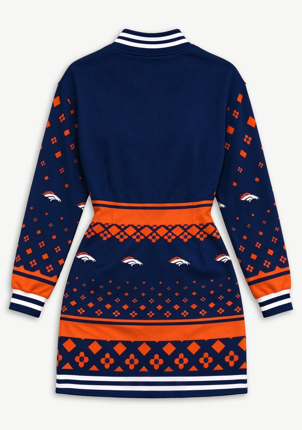 Women's Denver Broncos All Over Print Button Down Jacket Dress
