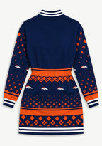 Women's Denver Broncos All Over Print Button Down Jacket Dress