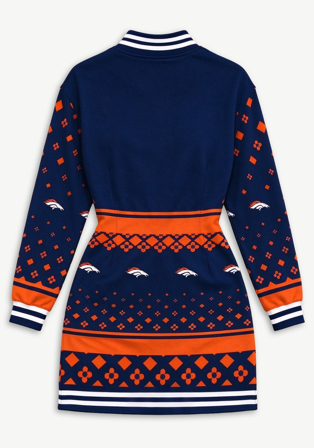 Women's Denver Broncos All Over Print Button Down Jacket Dress