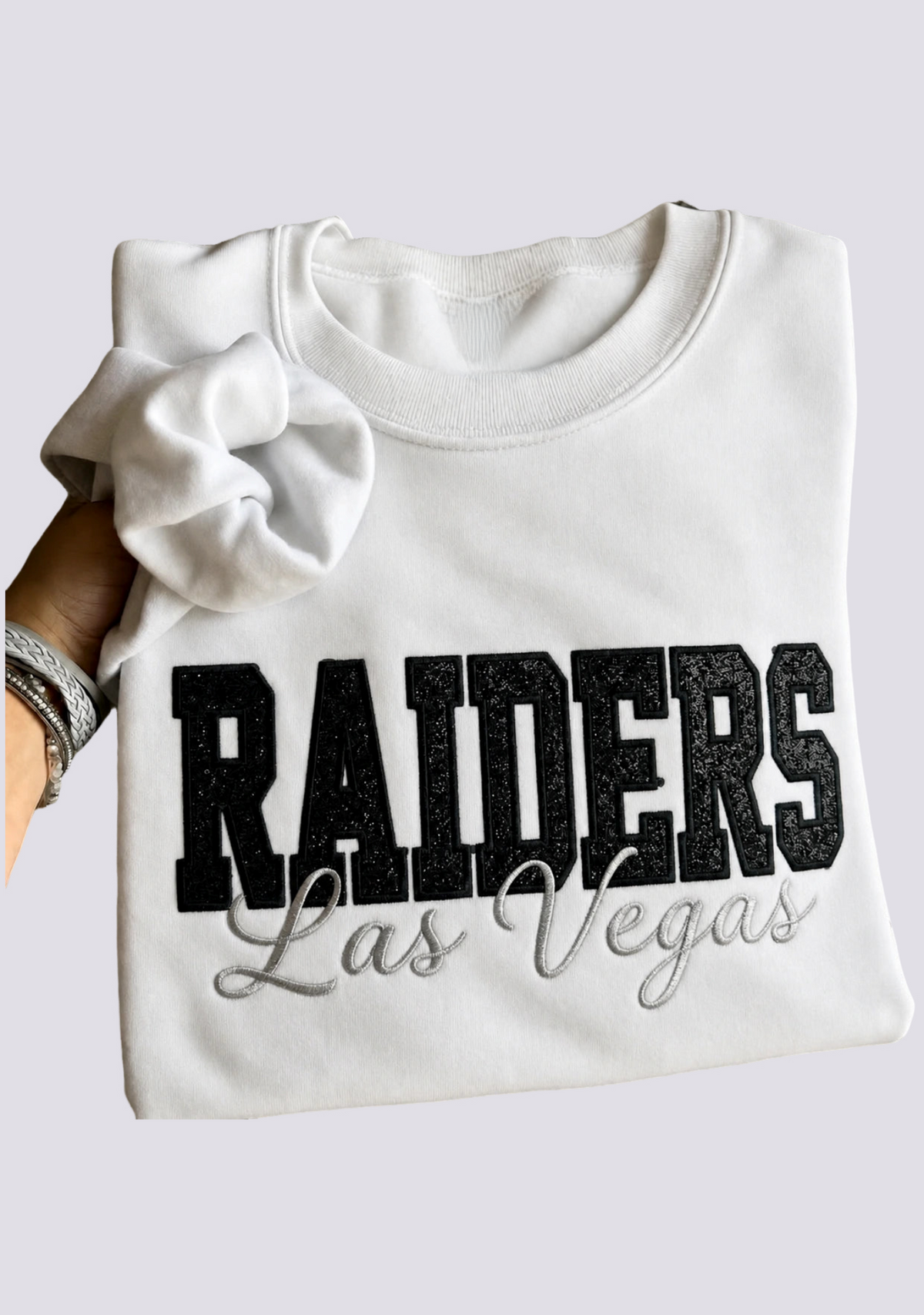 Women's Las Vegas Raiders Embroidered Crewneck Sweatshirt