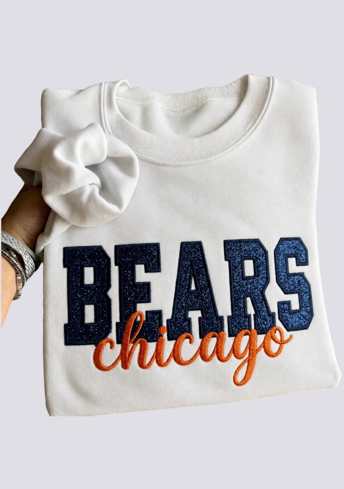 Women's Chicago Bears Embroidered Crewneck Sweatshirt