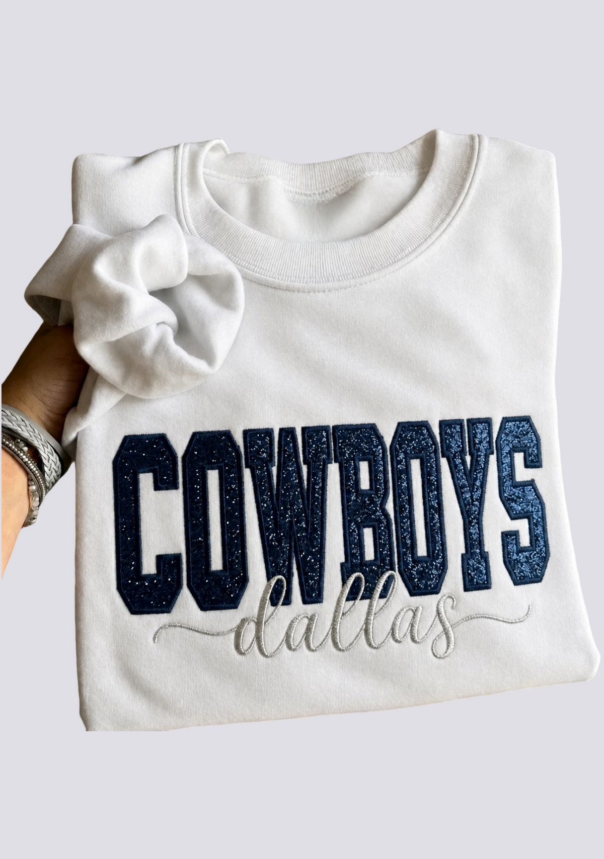 Women's Dallas Cowboys Embroidered Crewneck Sweatshirt