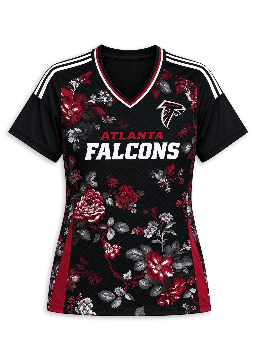 Women's Atlanta Falcons Floral V-Neck T Shirt