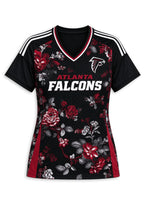 Women's Atlanta Falcons Floral V-Neck T Shirt