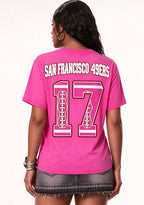 San Francisco 49ers Pink Out Tackle Breast Cancer Awareness V-Neck T-Shirt