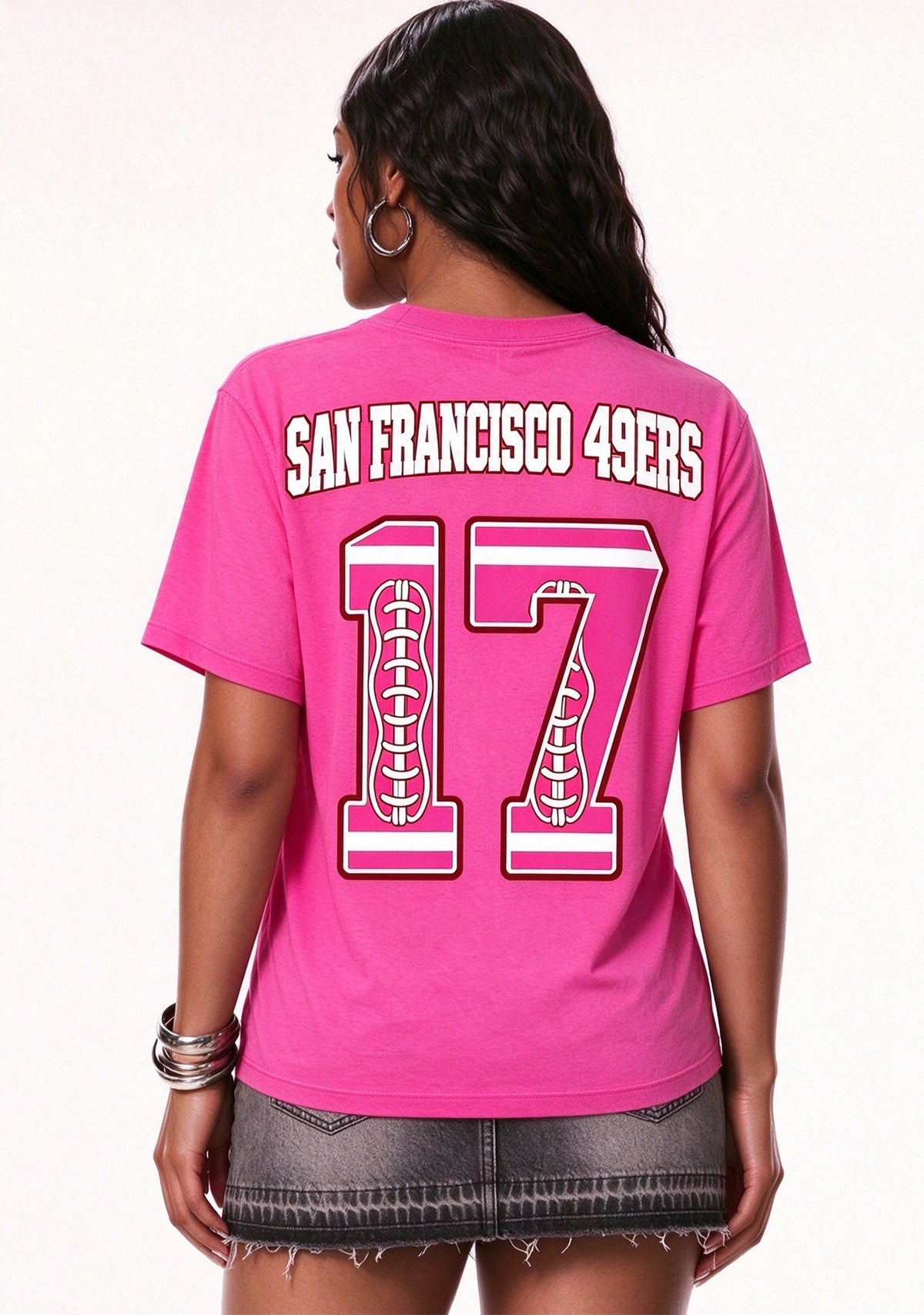 San Francisco 49ers Pink Out Tackle Breast Cancer Awareness V-Neck T-Shirt