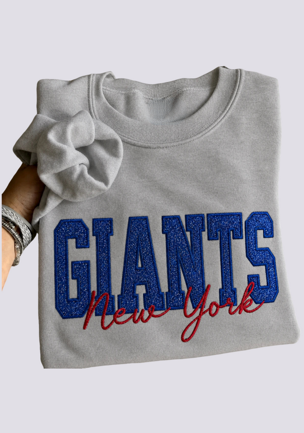 Women's New York Giants Embroidered Crewneck Sweatshirt