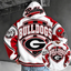Georgia Bulldogs Retro Varsity Color Block Back Print Pullover Hoodie