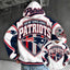 New England Patriots Retro Varsity Color Block Back Print Pullover Hoodie
