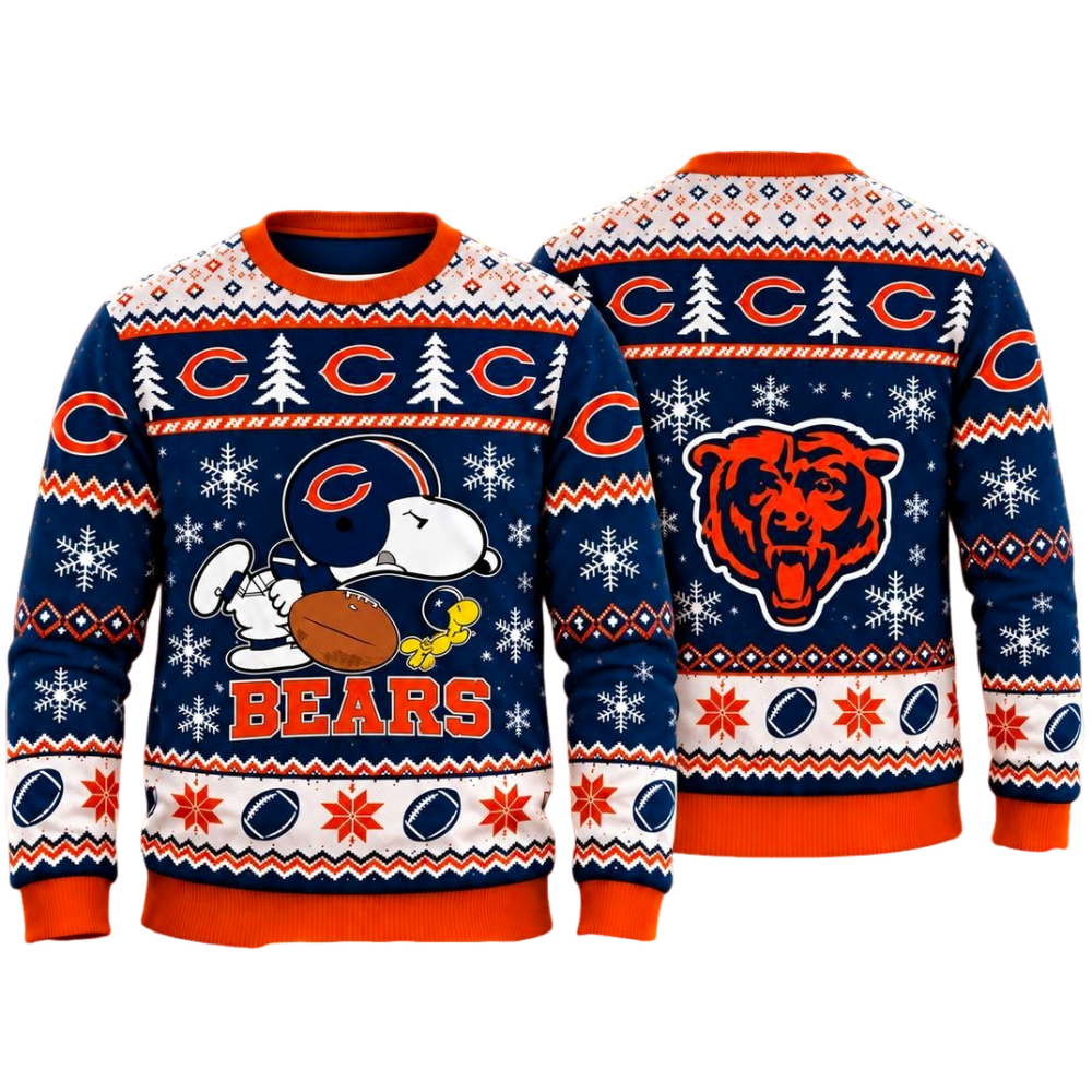 Chicago Bears Snoopy Christmas Ugly Sweater