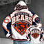 Chicago Bears Retro Varsity Color Block Back Print Pullover Hoodie