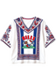 Women's Boho Floral Buffalo Bills Hello Kitty Game Day V Neck Shirt
