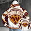 Washington Commanders Retro Varsity Color Block Back Print Pullover Hoodie