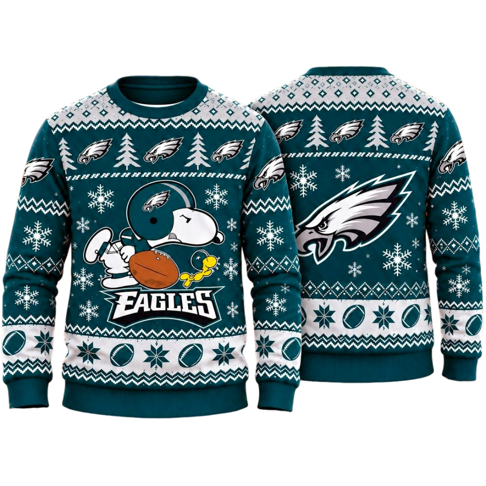 Philadelphia Eagles Snoopy Christmas Ugly Sweater