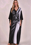 Women's Las Vegas Raiders Floral V-Neck Kaftan Maxi Dress