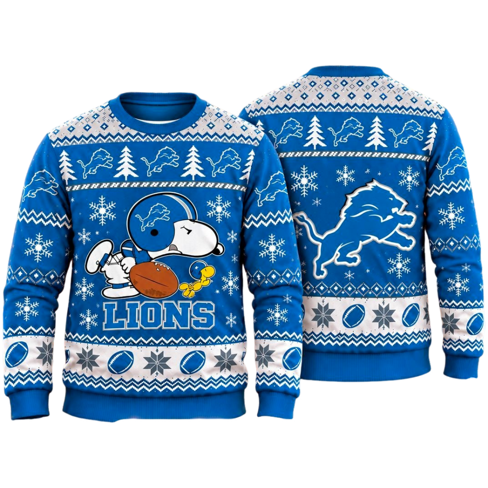 Detroit Lions Snoopy Christmas Ugly Sweater Main image