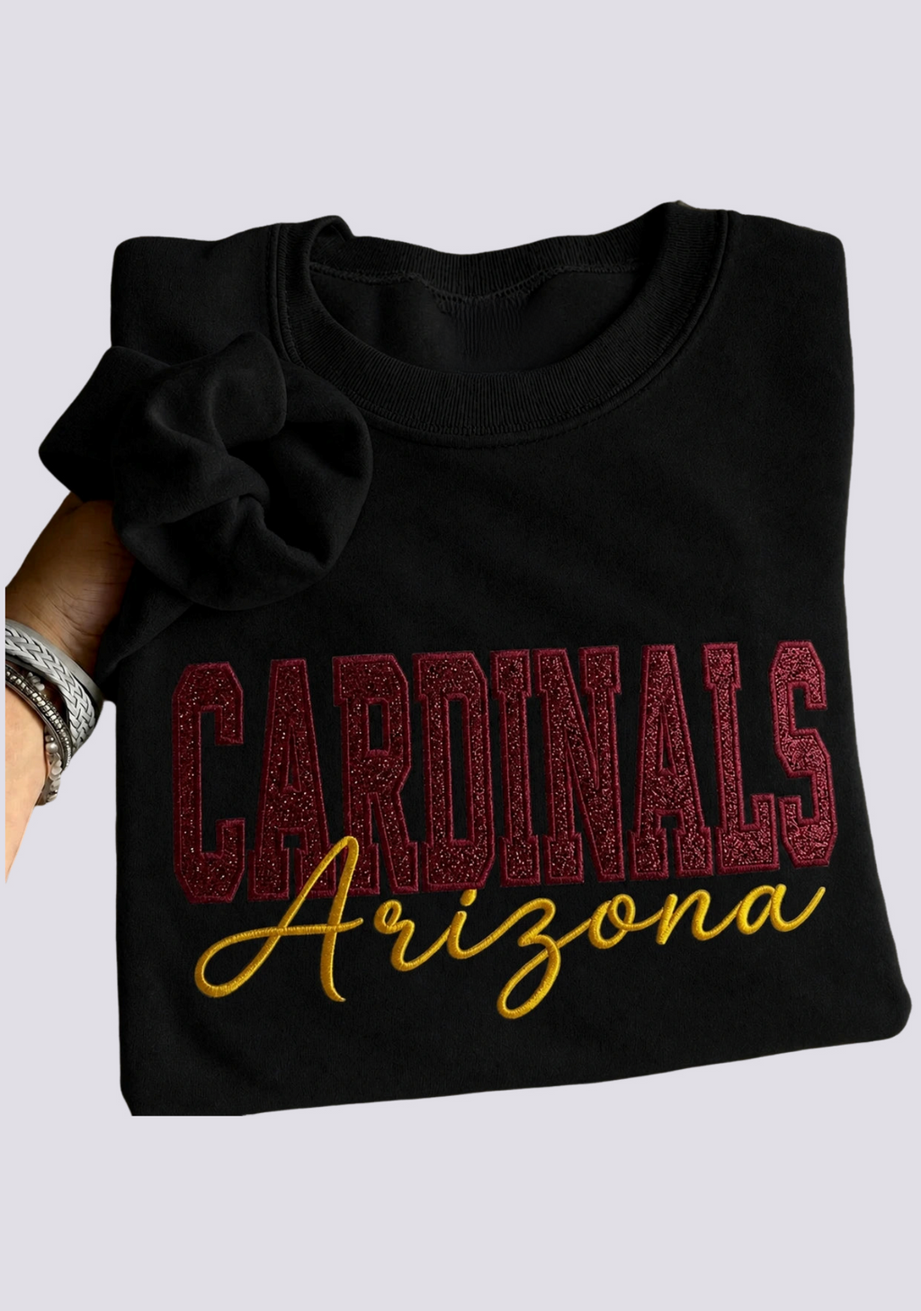 Women's Arizona Cardinals Embroidered Crewneck Sweatshirt