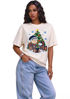Women's Chicago Bears Snoopy Charlie Brown Football Christmas T-Shirt