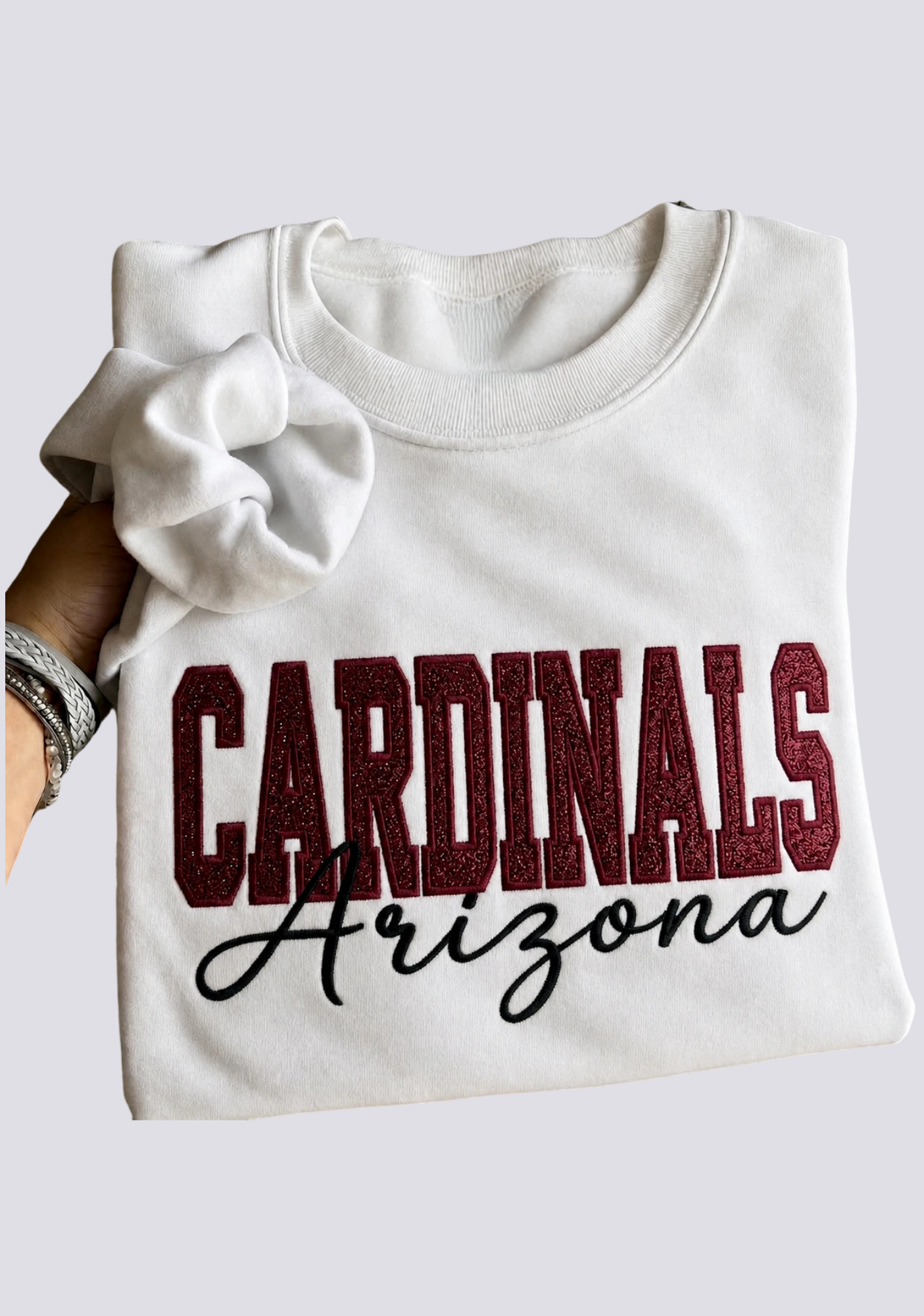 Women's Arizona Cardinals Embroidered Crewneck Sweatshirt Secondary image