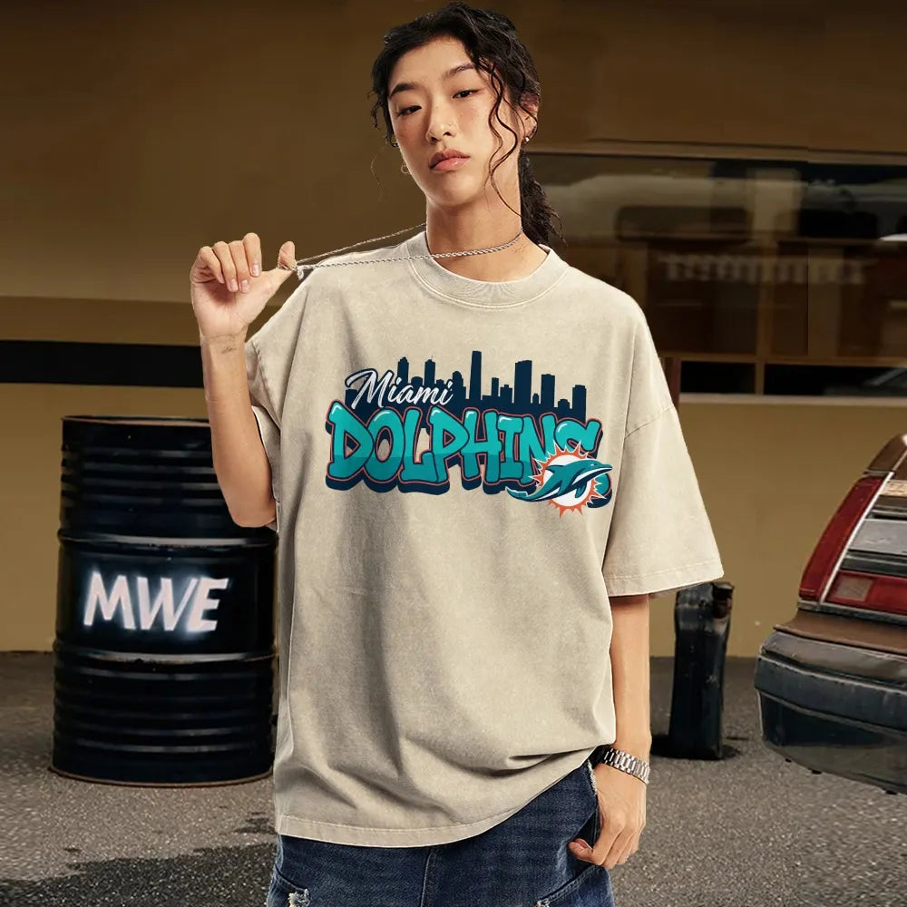 Miami Dolphins Unisex Vintage Washed T-shirt