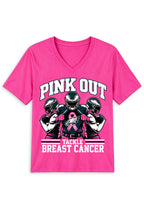 Philadelphia Eagles Pink Out Tackle Breast Cancer Awareness V-Neck T-Shirt