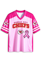 Women Kansas City Chiefs Breast Cancer Awareness Pink Ribbon Mesh Jersey