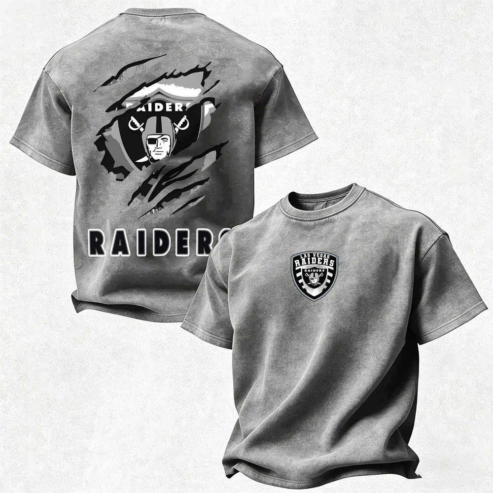 Las Vegas Raiders Printed Unisex 100% Pure Cotton Washed T-Shirt