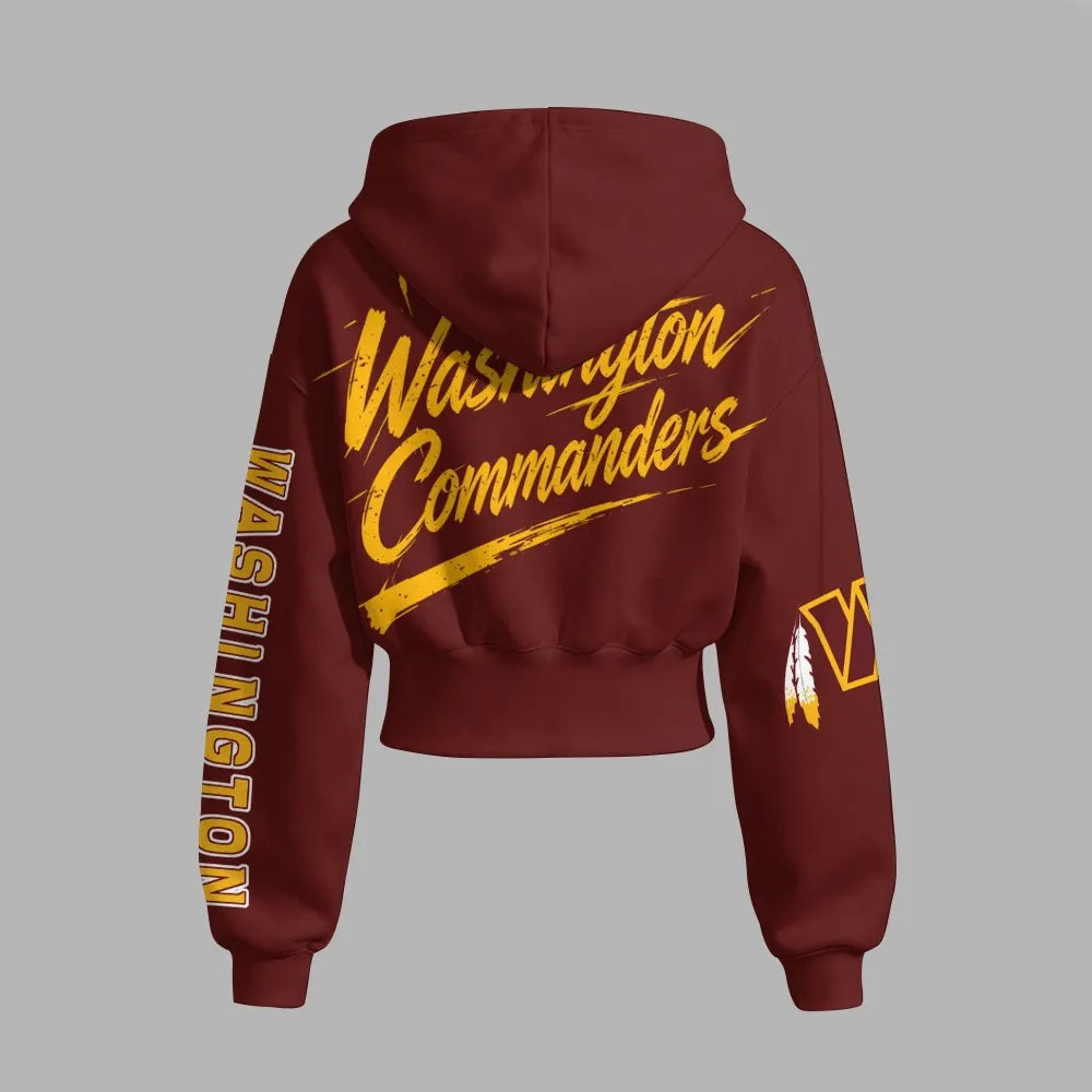 Washington Commanders Zip-up hooded jacket and elastic-waist pants set