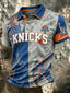 NY Knicks Tie‑Dye Color‑Block Short-Sleeve Polo Shirt