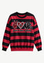 Women's Peace Love Atlanta Falcons Striped Crewneck Sweatshirt