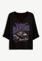 Women Baltimore Ravens Ravens Flock Graphic Long Sleeve Game Day Shirt