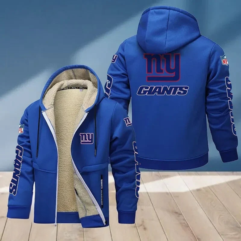 New York Giants Multicolor Thickened Zipper Hoodies