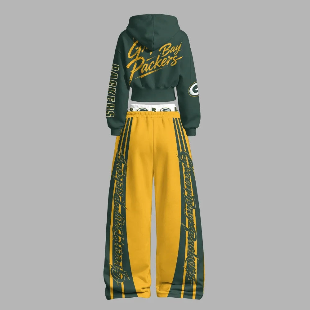 Green Bay Packers Zip-up hooded jacket and elastic-waist pants set | NFL