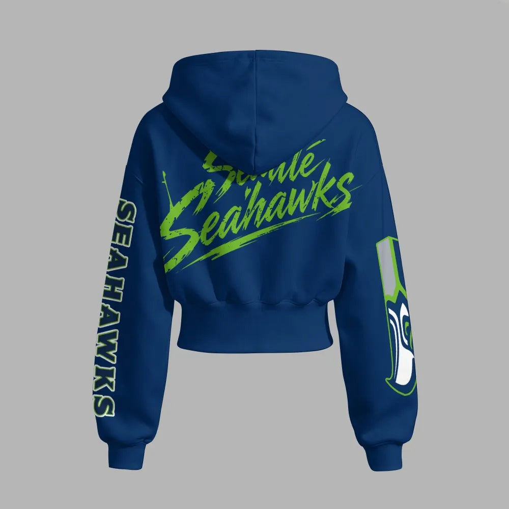 Seattle Seahawks Zip-up hooded jacket and elastic-waist pants set
