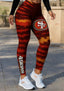 San Francisco 49ers Red Orange Workout Leggings For Lady