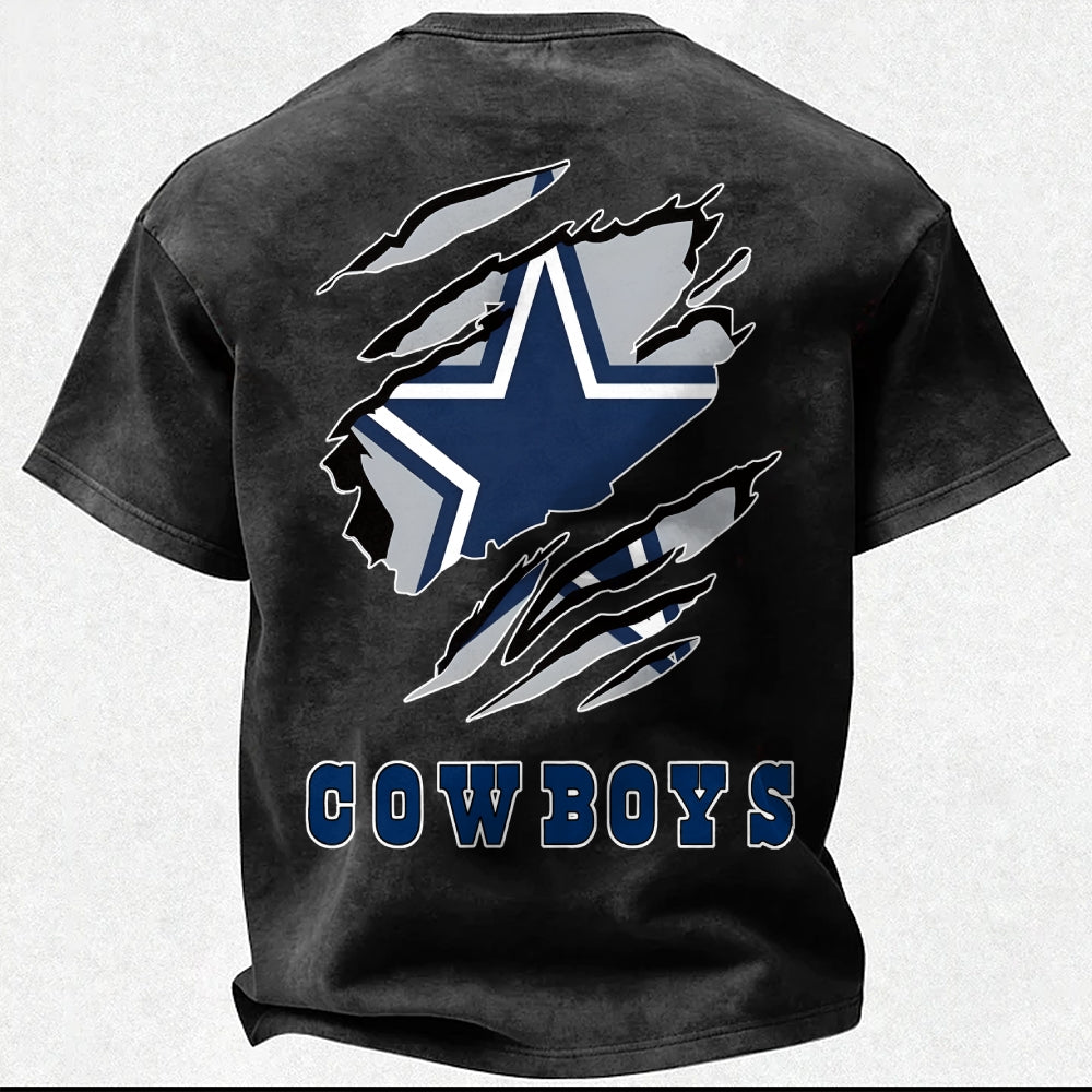Dallas Cowboys Printed Unisex 100% Pure Cotton Washed T-Shirt